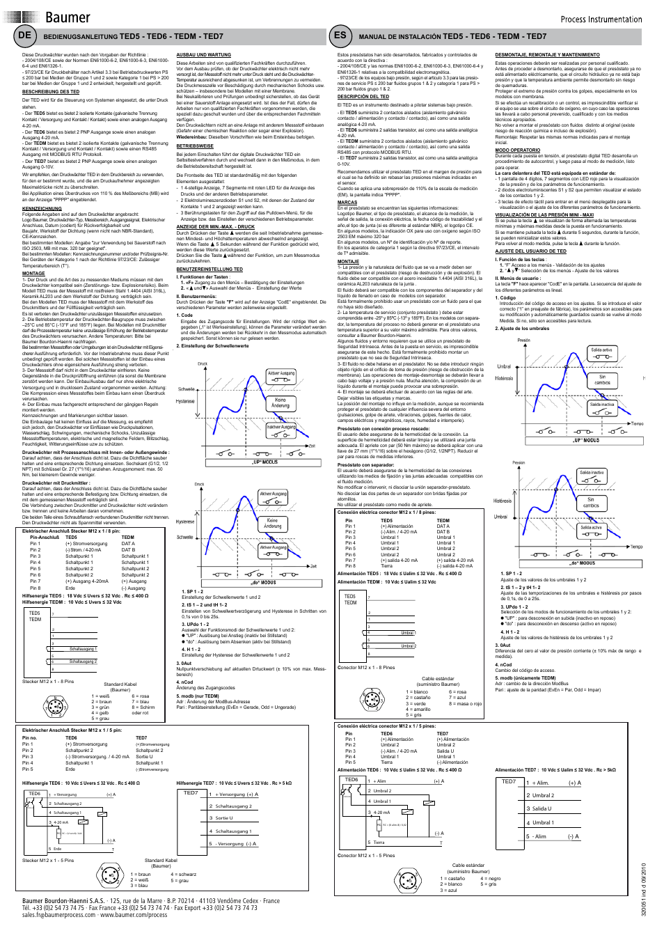 Ted5 - ted6 - tedm - ted7 | Baumer TED7 User Manual | Page 2 / 2