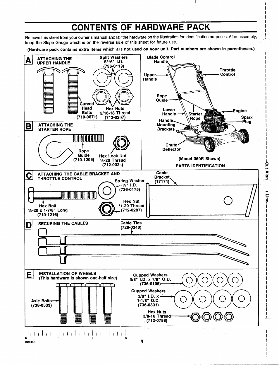 Contents of hardware pack | Bolens 111-051R372 User Manual | Page 4 / 16