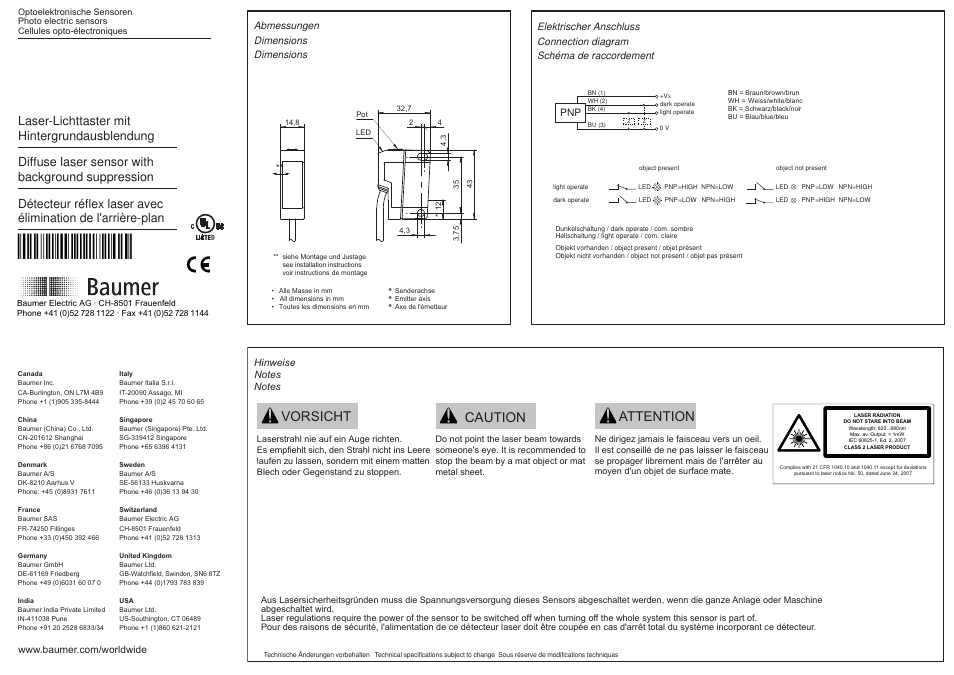 Baumer OHDK 14P5101 User Manual | 2 pages