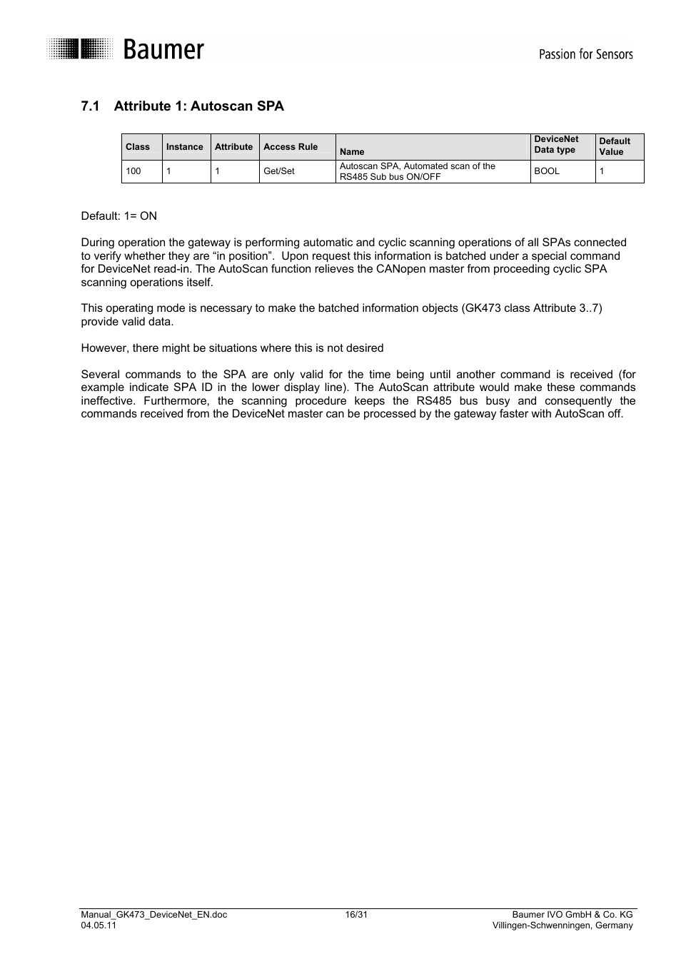 1 attribute 1: autoscan spa | Baumer GK473 User Manual | Page 16 / 31