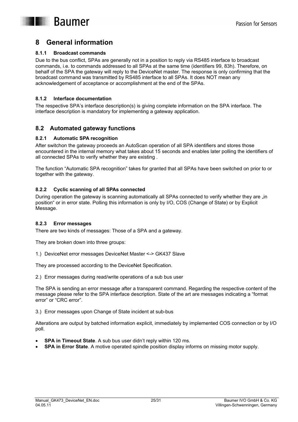 8 general information | Baumer GK473 User Manual | Page 25 / 31