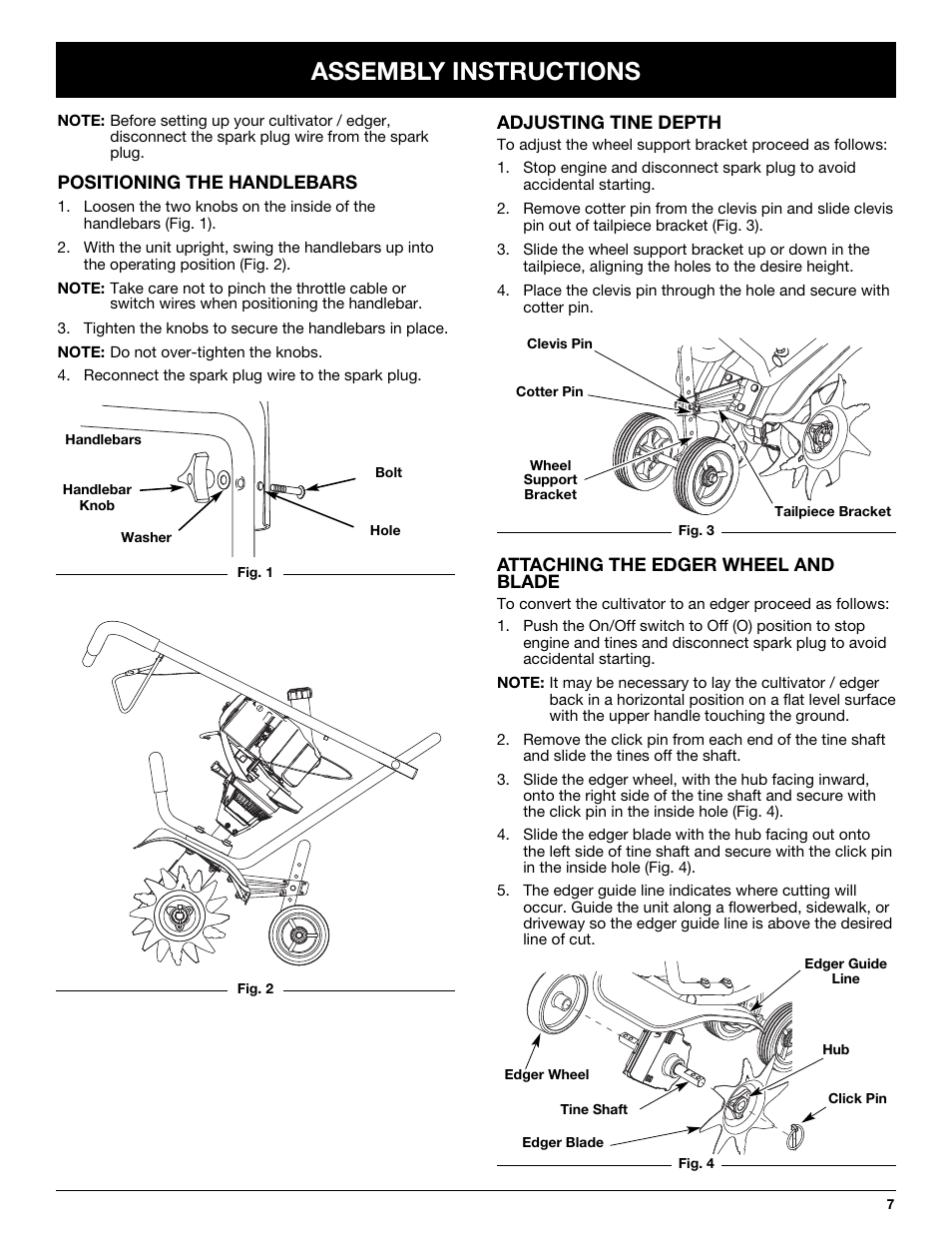 Assembly instructions | Craftsman 316.292711 User Manual | Page 7 / 48