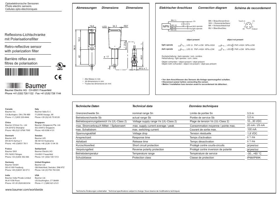 Baumer FPDH 14N5101/KS34A User Manual | 2 pages