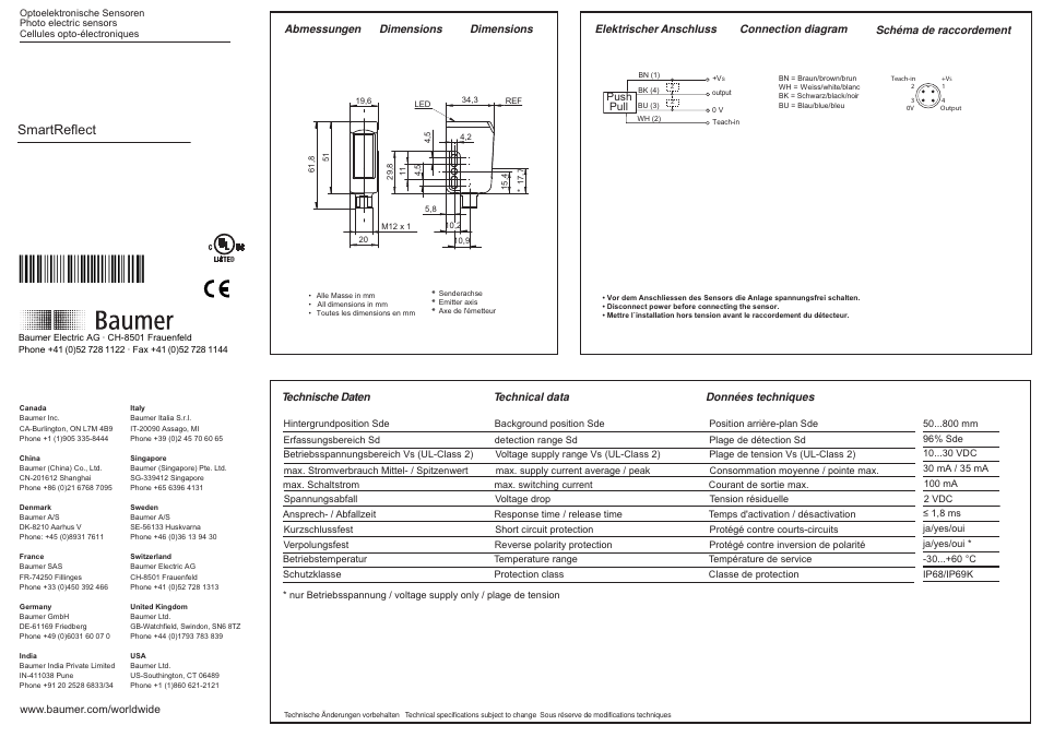 Baumer FNDR 14G6901/S14 User Manual | 2 pages