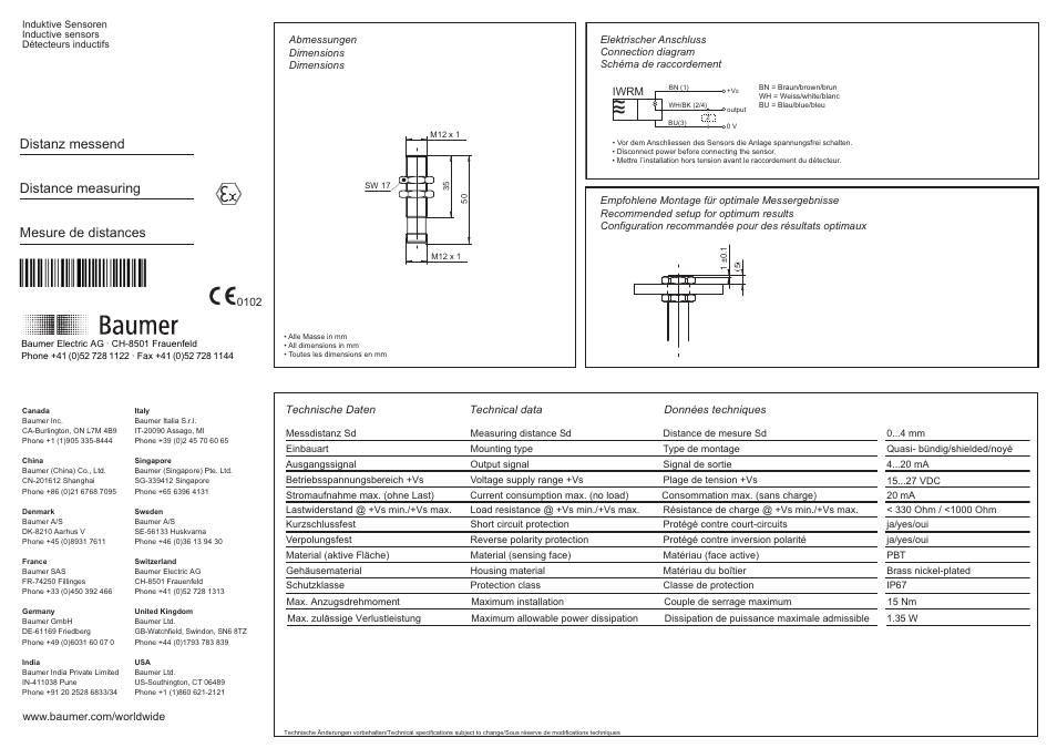 Baumer IWRM 12I9704/S14X User Manual | 4 pages