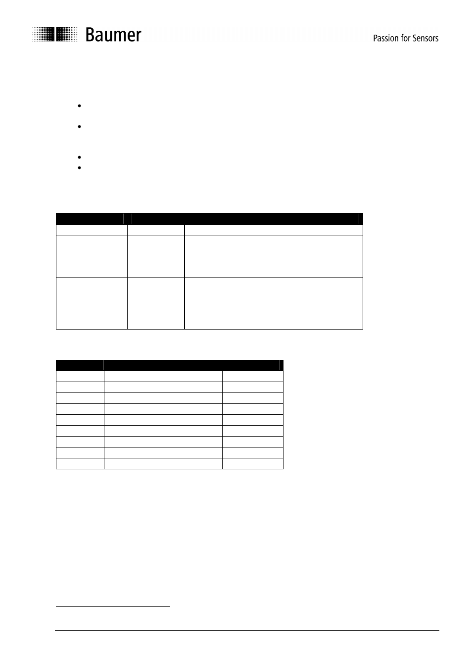 3 warnings, 2 ethercat specific errors, 1 sync manager watch dog | Warnings, Ethercat specific errors, Sync manager watch dog, Able, 21 e, Ncoder hardware emergency, 22 h | Baumer ATD User Manual | Page 21 / 42