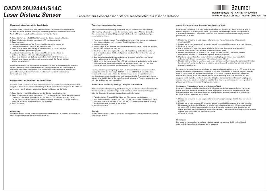 Baumer OADM 20U2441/S14C User Manual | Page 4 / 4