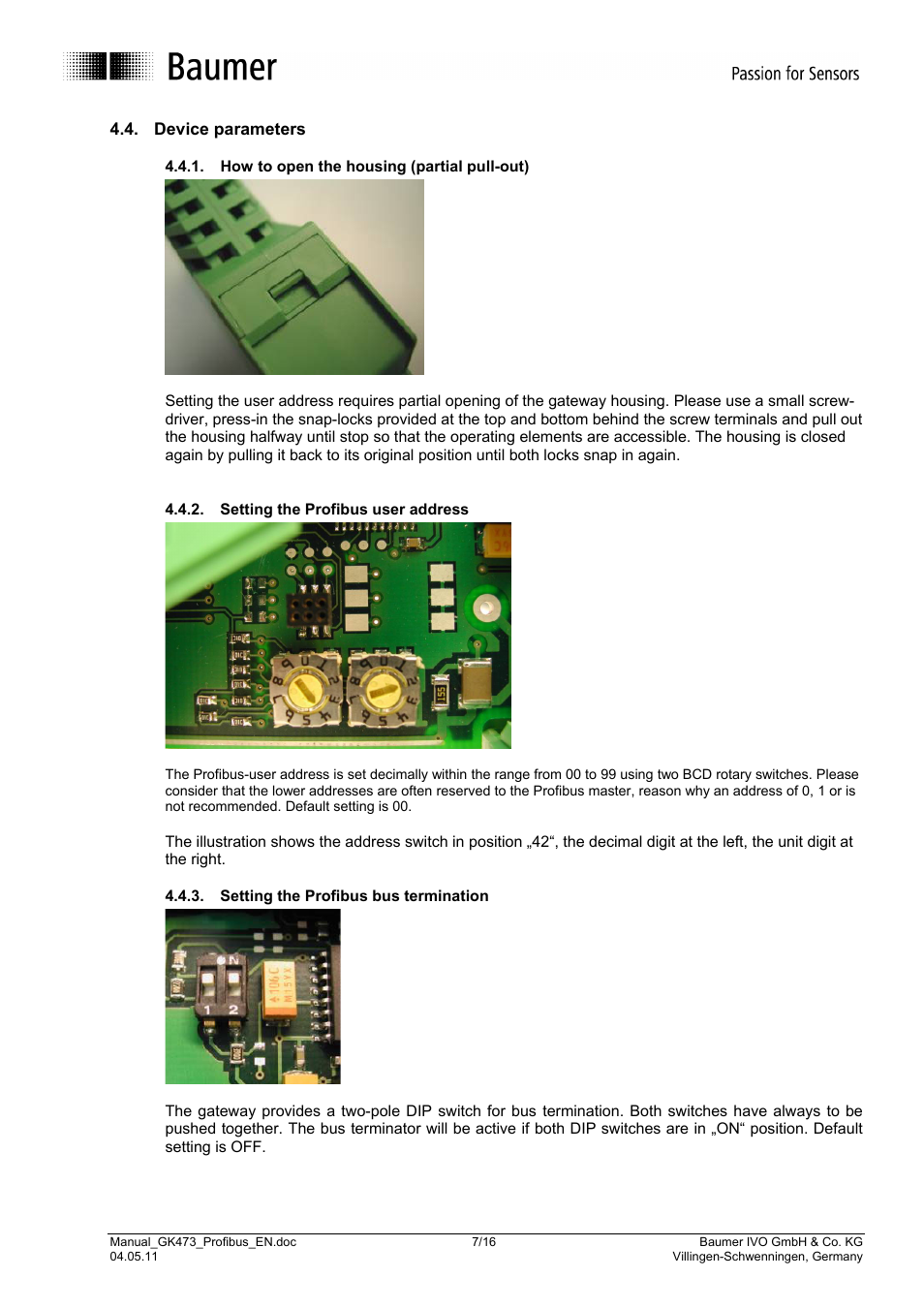 Baumer GK473 User Manual | Page 7 / 16