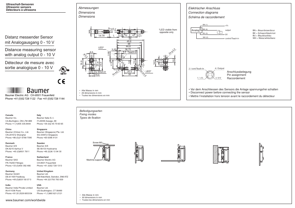 Baumer UNCK 09U6914/KS35A User Manual | 3 pages