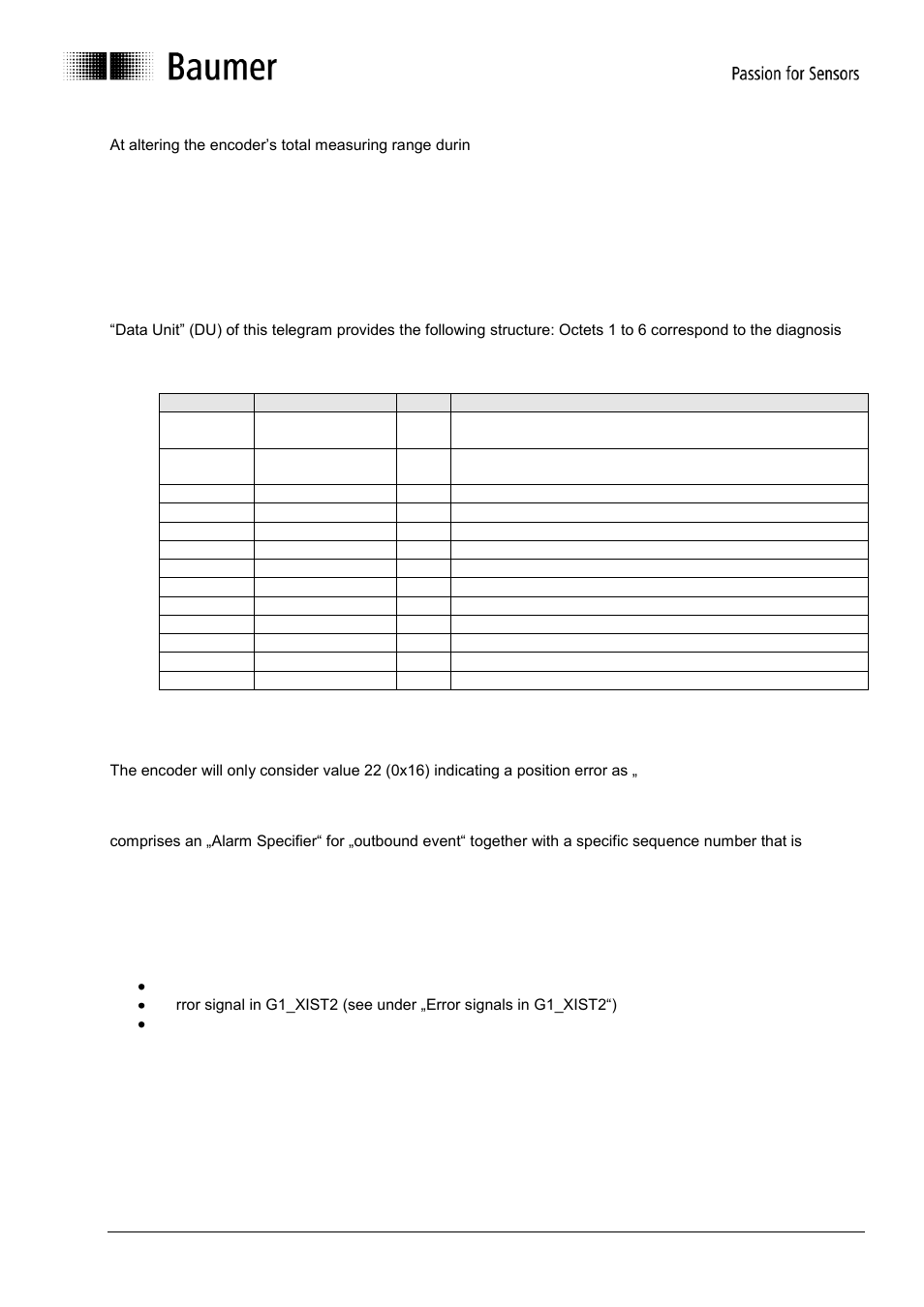 Alarms | Baumer GE-GB-GXxxx User Manual | Page 20 / 41