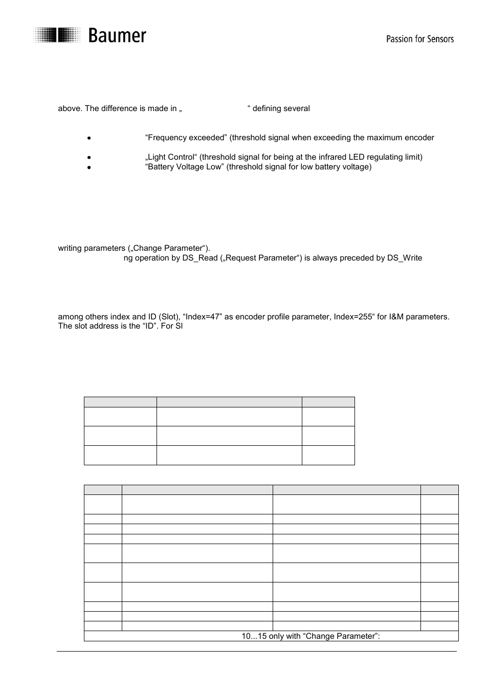 Warnings, Acyclic data communication according to dpv1, Overview | Ds_write | Baumer GE-GB-GXxxx User Manual | Page 21 / 41