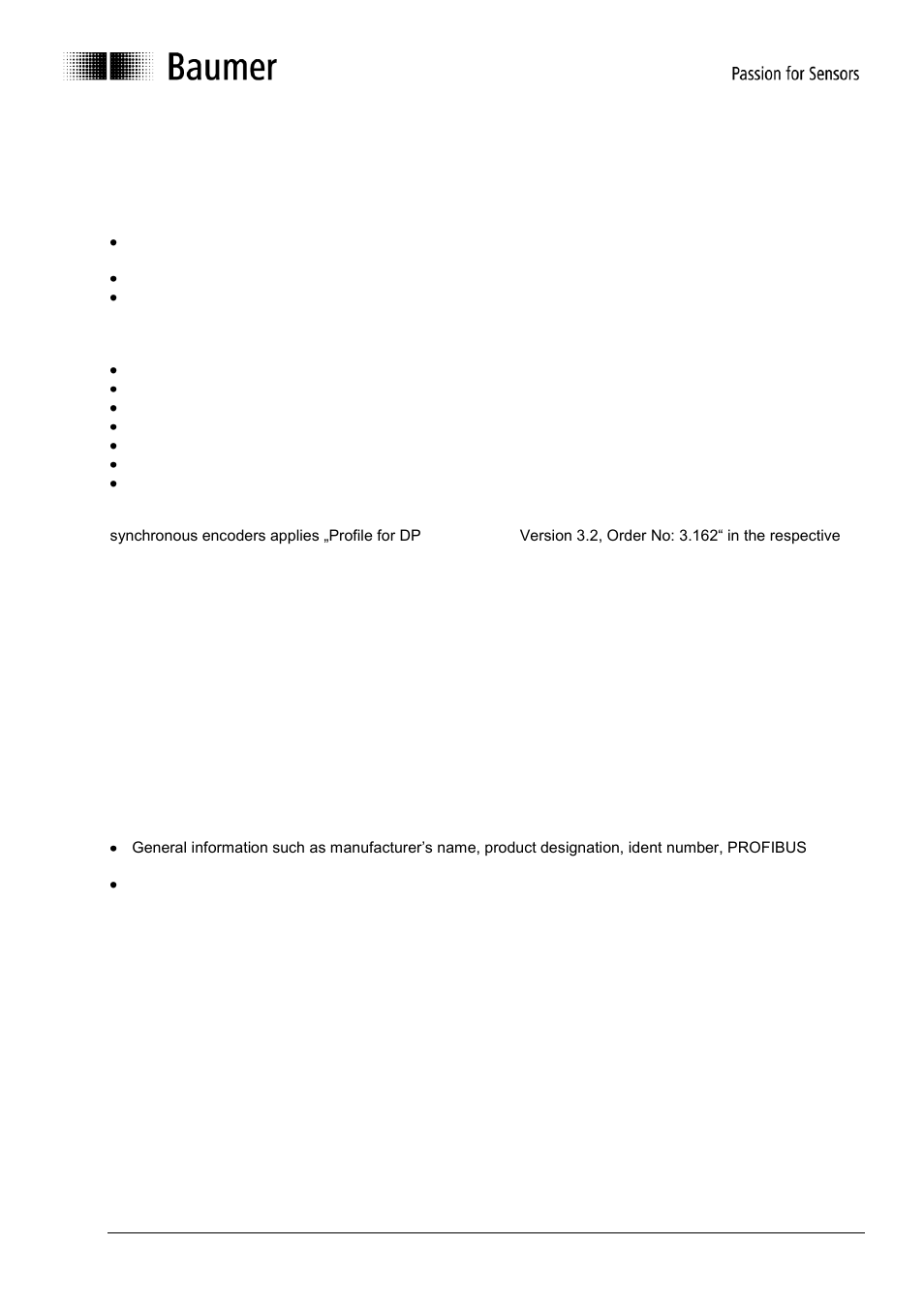 System documentation: profibus-dp, General information, Gsd file | Baumer GE-GB-GXxxx User Manual | Page 33 / 41