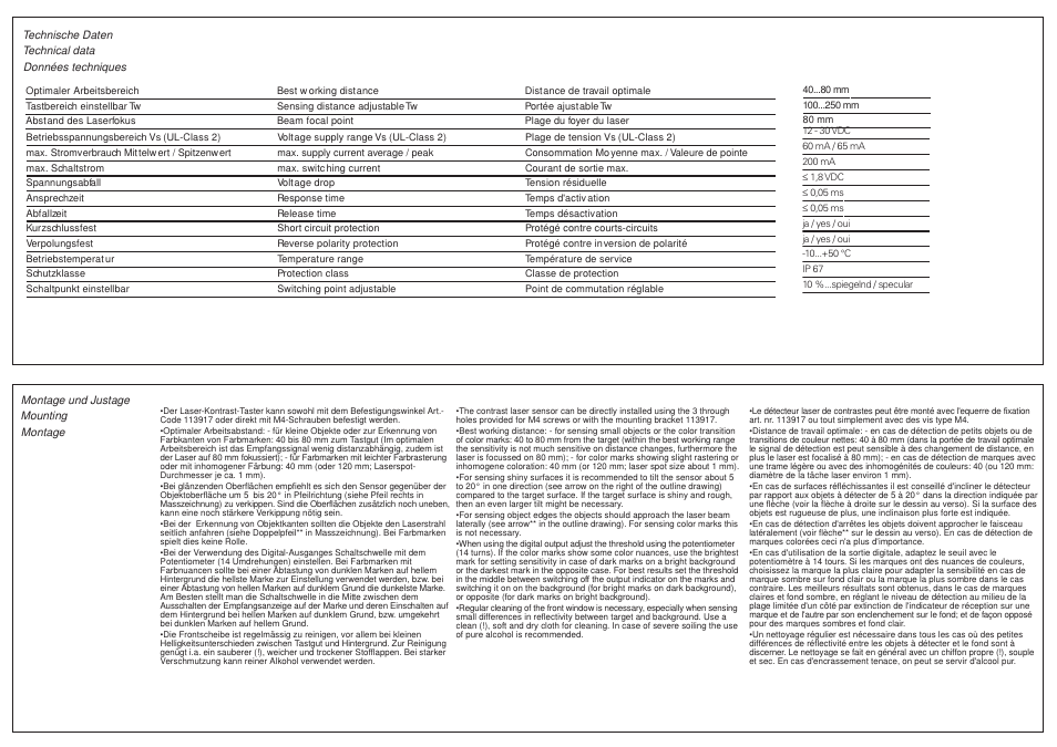 Baumer OZDM 16P1001/S14 User Manual | Page 2 / 2