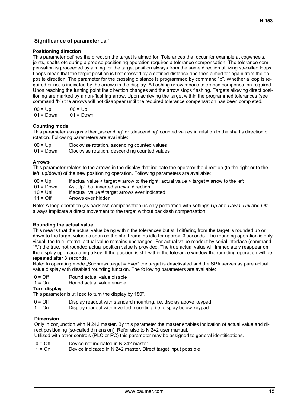 Baumer N 153 User Manual | Page 15 / 28