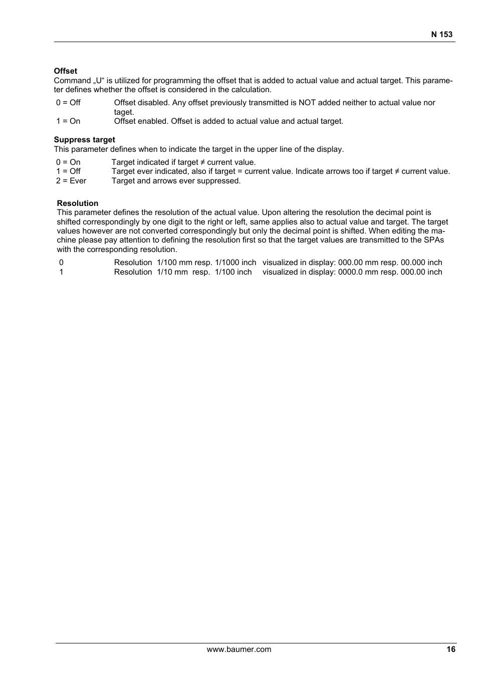 Baumer N 153 User Manual | Page 16 / 28