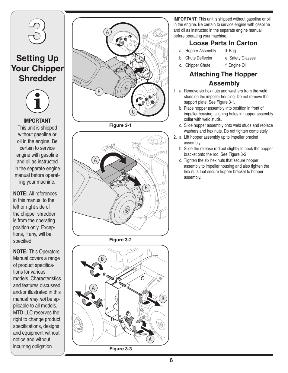 Setting up your chipper shredder | MTD 450 Series User Manual | Page 6 / 36