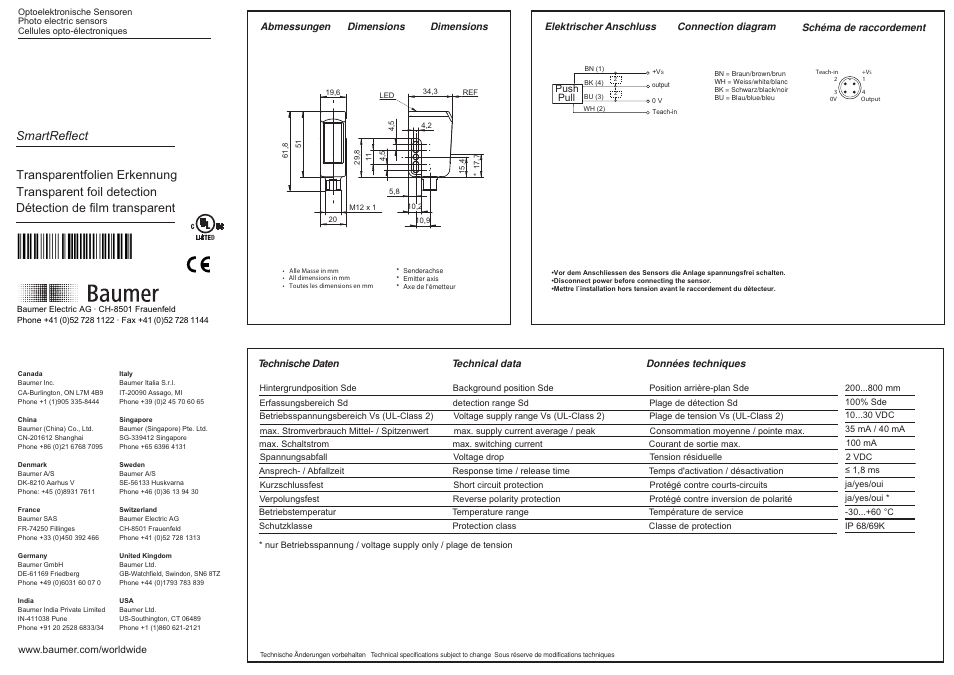 Baumer FNDR 14G6903/S14 User Manual | 3 pages