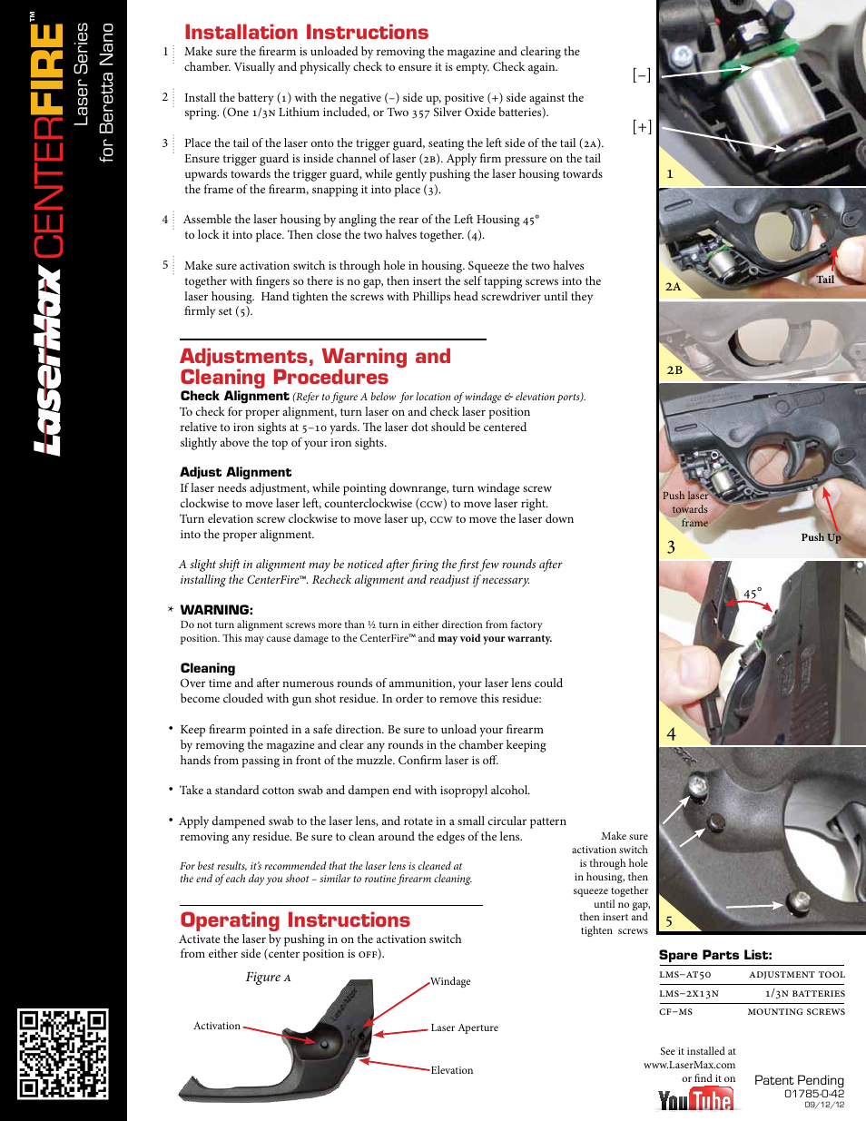 LaserMax CF NANO User Manual | 2 pages