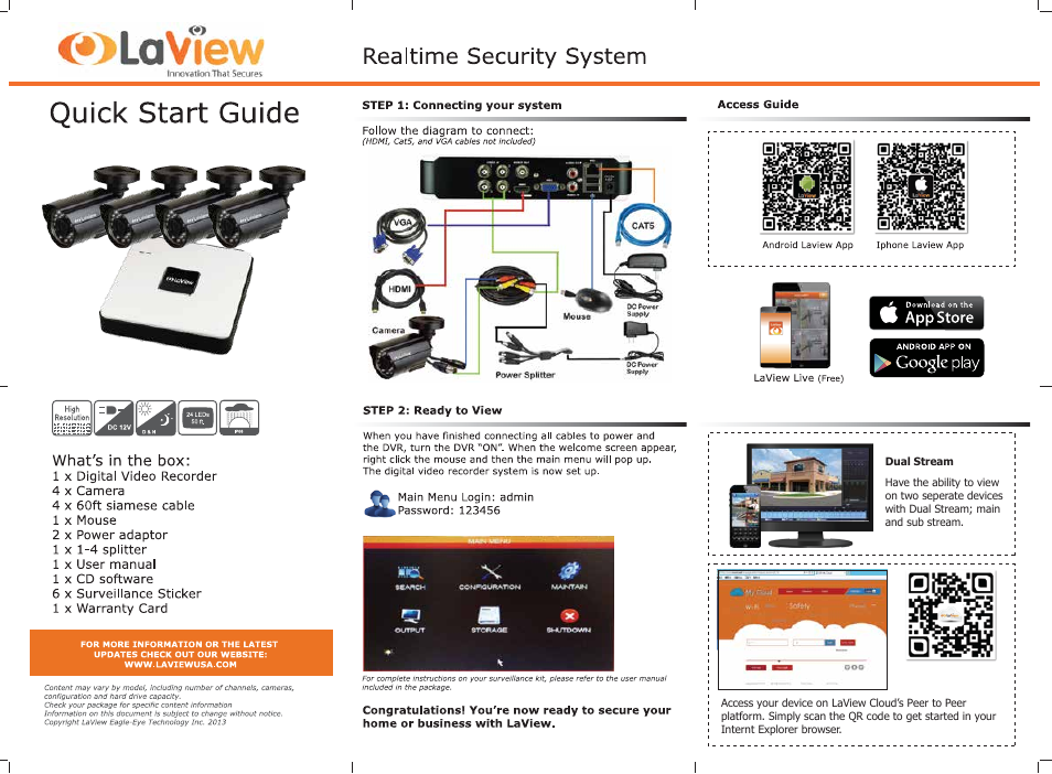 LaView CUBE Series 4 Channel DVR User Manual | 1 page