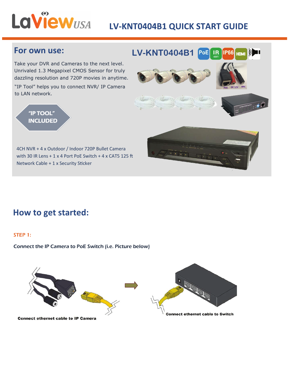 LaView LV-KNT0404B1 User Manual | 2 pages