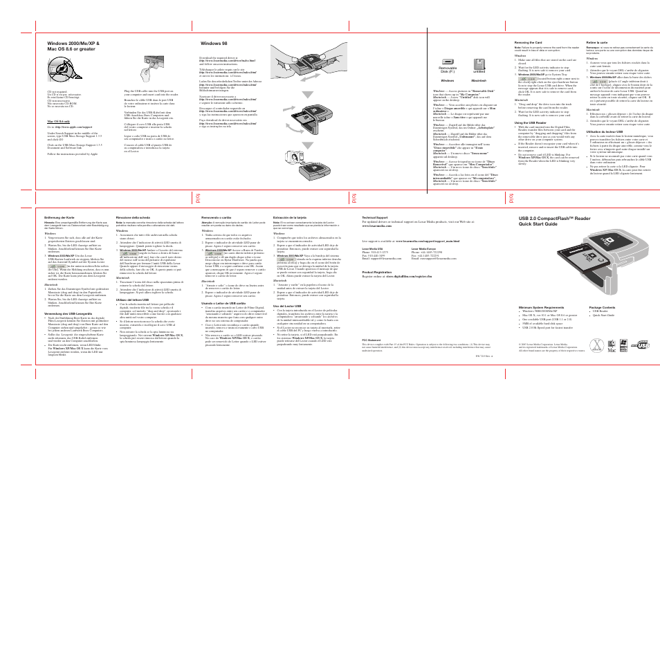 Lexar USB 2.0 CompactFlash Reader User Manual | Page 2 / 2