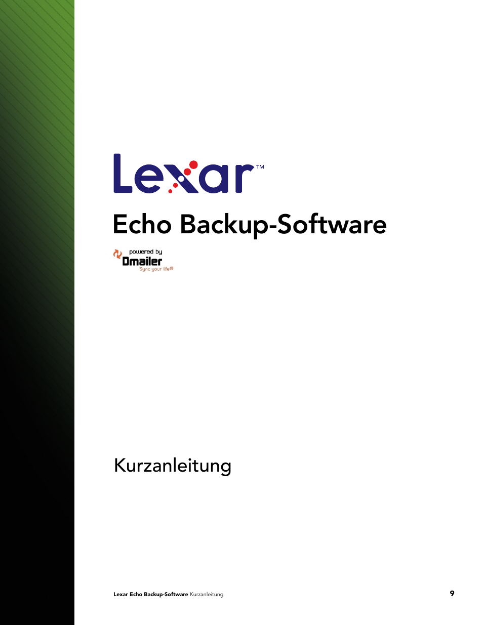 Echo backup-software, Kurzanleitung | Lexar Echo ZE Backup User Manual | Page 11 / 100