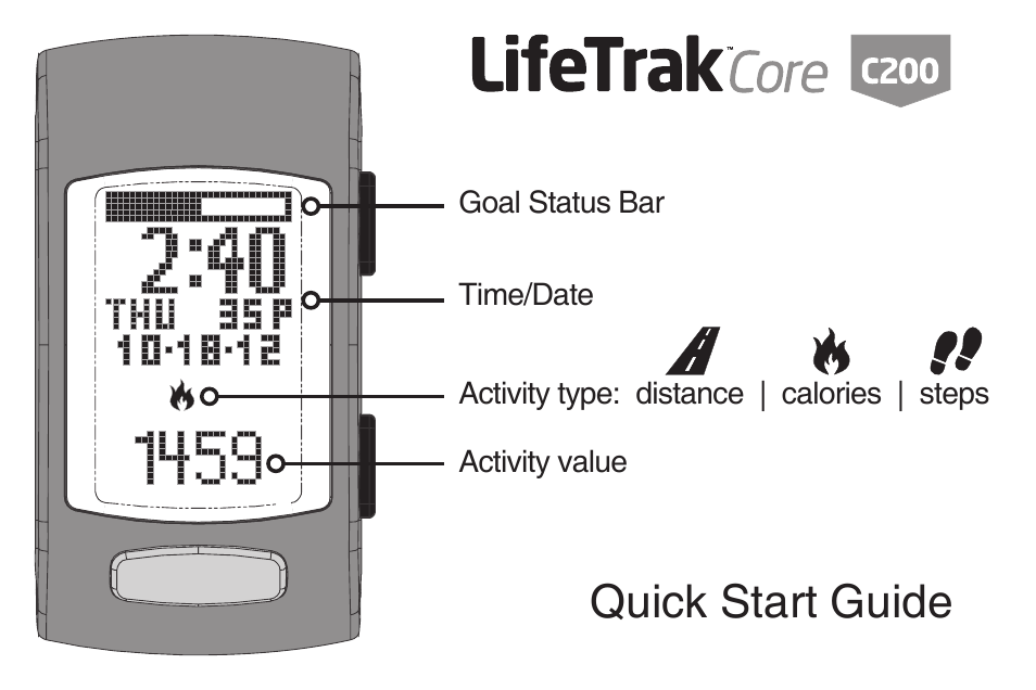 LifeTrak The Core C200 User Manual | 12 pages