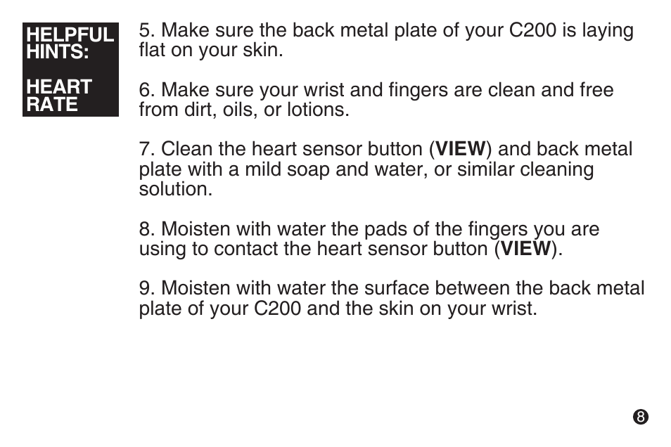 LifeTrak The Core C200 User Manual | Page 9 / 16