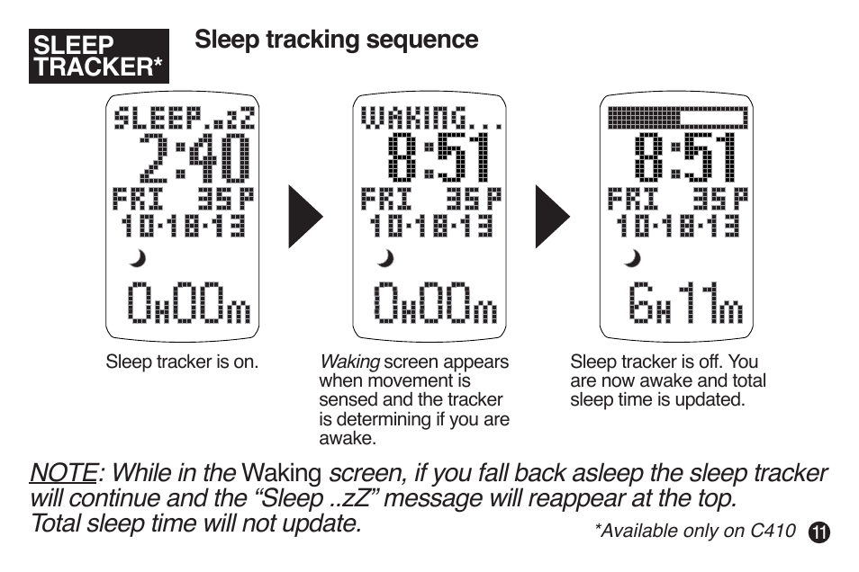 LifeTrak Move C300 User Manual | Page 13 / 20