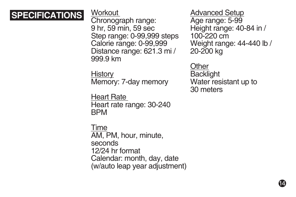 LifeTrak Move C300 User Manual | Page 15 / 16
