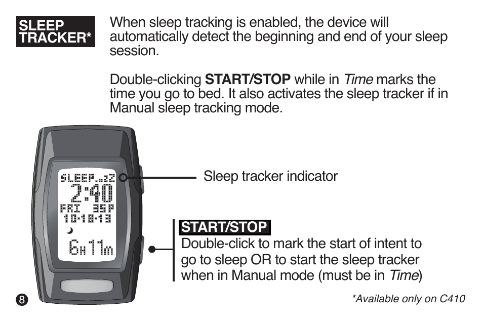 LifeTrak Zone C410 User Manual | Page 10 / 20