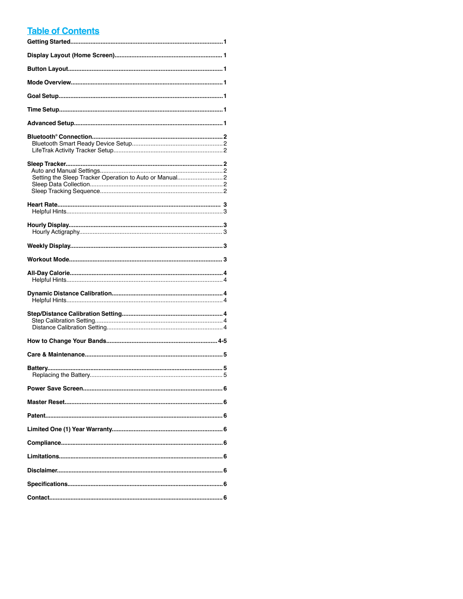 LifeTrak Zone C410 User Manual | Page 2 / 8