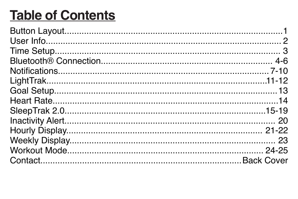 LifeTrak Brite R450 User Manual | Page 3 / 32