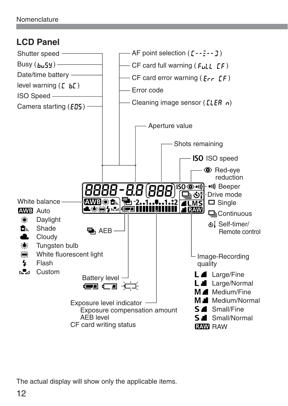 Lcd panel | Canon ds6041 User Manual | Page 12 / 140