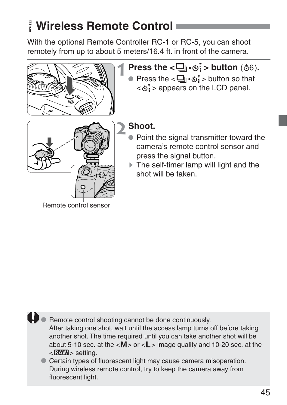 K wireless remote control | Canon ds6041 User Manual | Page 45 / 140