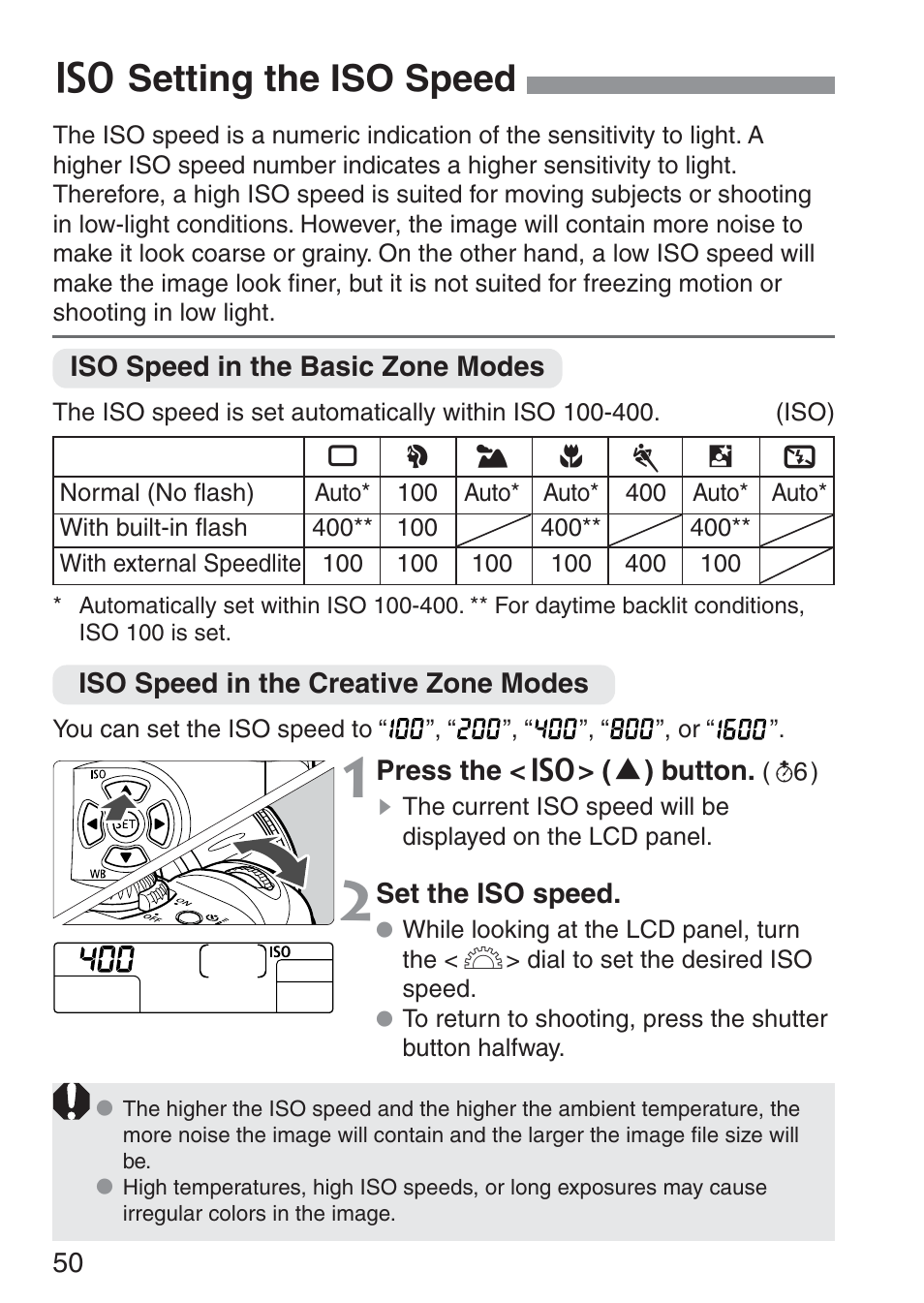 D setting the iso speed | Canon ds6041 User Manual | Page 50 / 140
