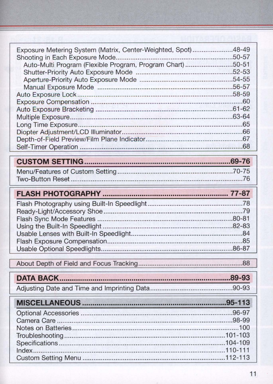 Nikon N80 User Manual | Page 11 / 116