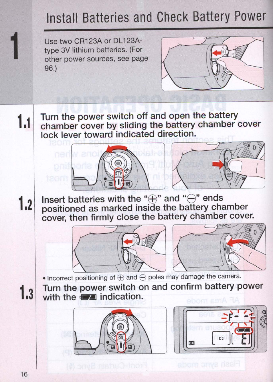 Install batteries and check battery power, Install batteries and check battery power -17 | Nikon N80 User Manual | Page 16 / 116