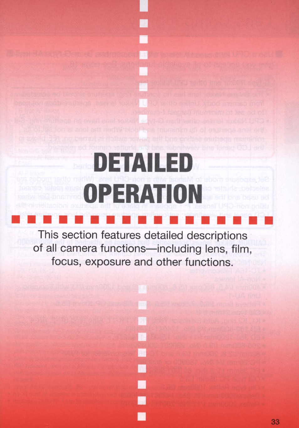 Detailed, Operation, Preparation -13 | Detailed operation | Nikon N80 User Manual | Page 33 / 116