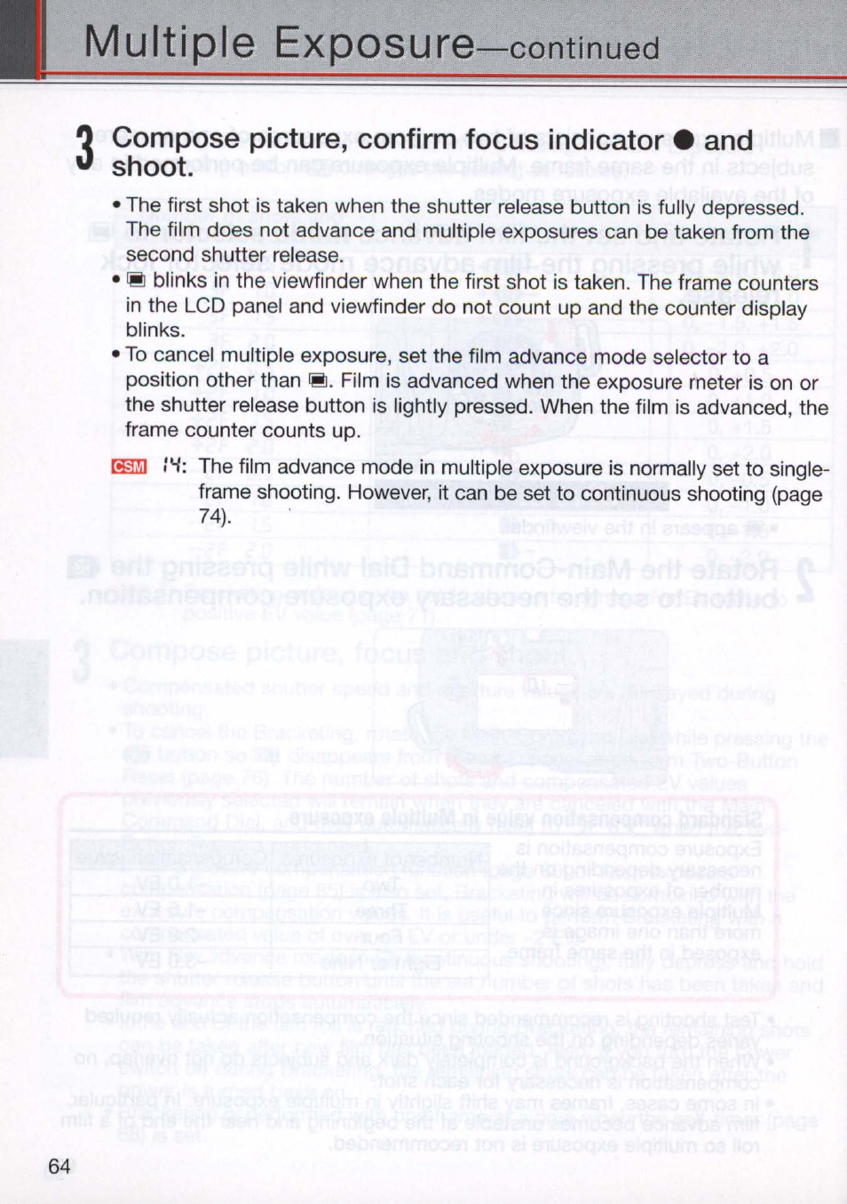 Multiple exposure | Nikon N80 User Manual | Page 64 / 116