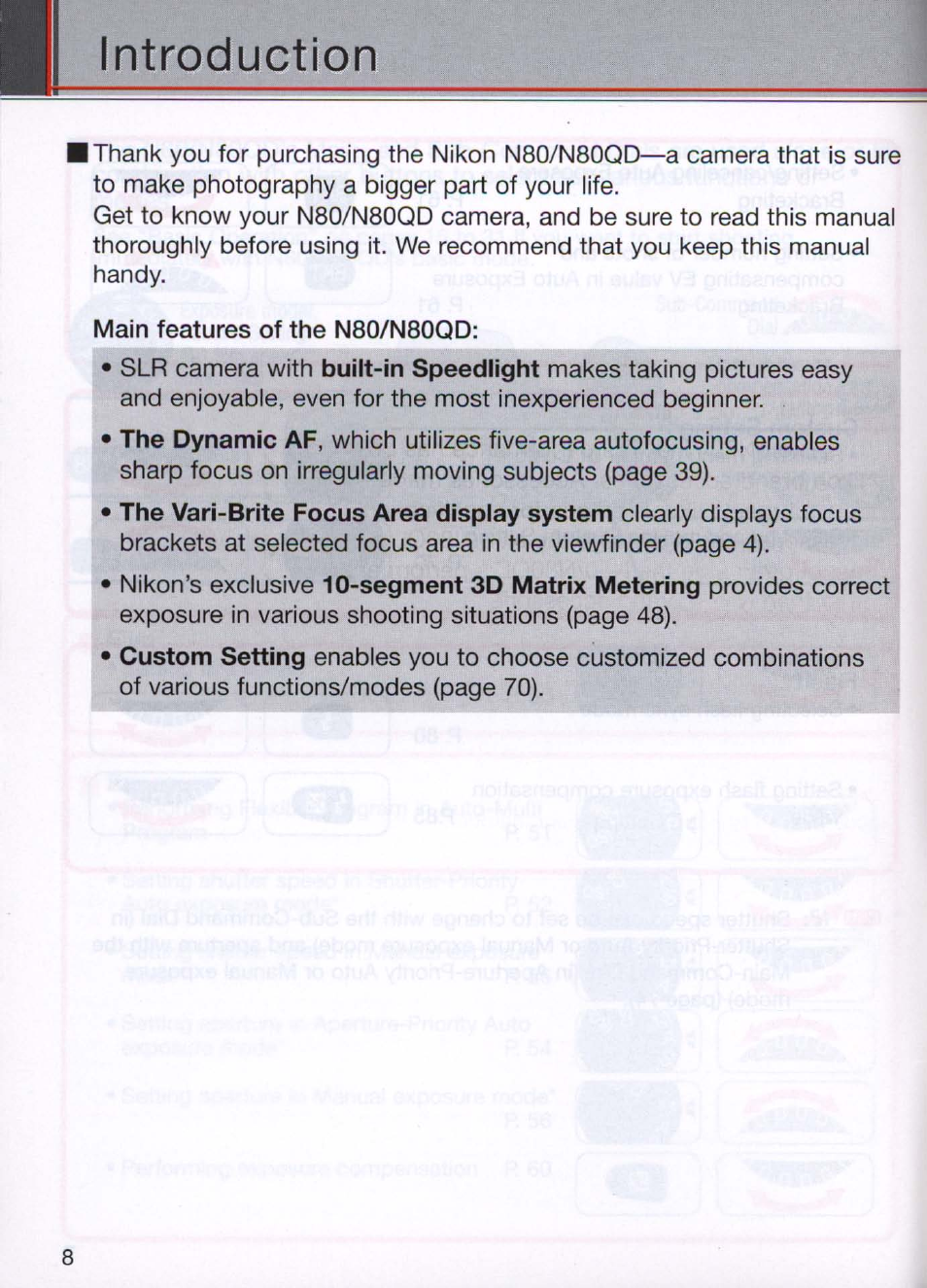 Introduction | Nikon N80 User Manual | Page 8 / 116