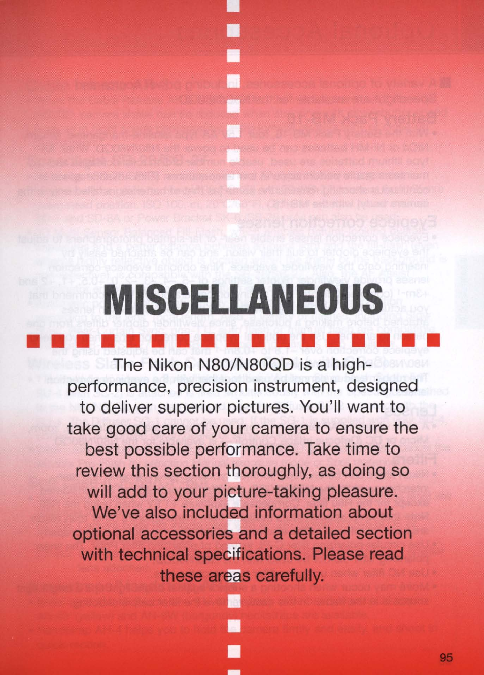 Miscellaneous | Nikon N80 User Manual | Page 95 / 116
