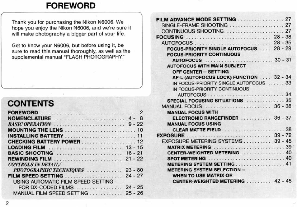 Nikon N6006 User Manual | Page 2 / 169