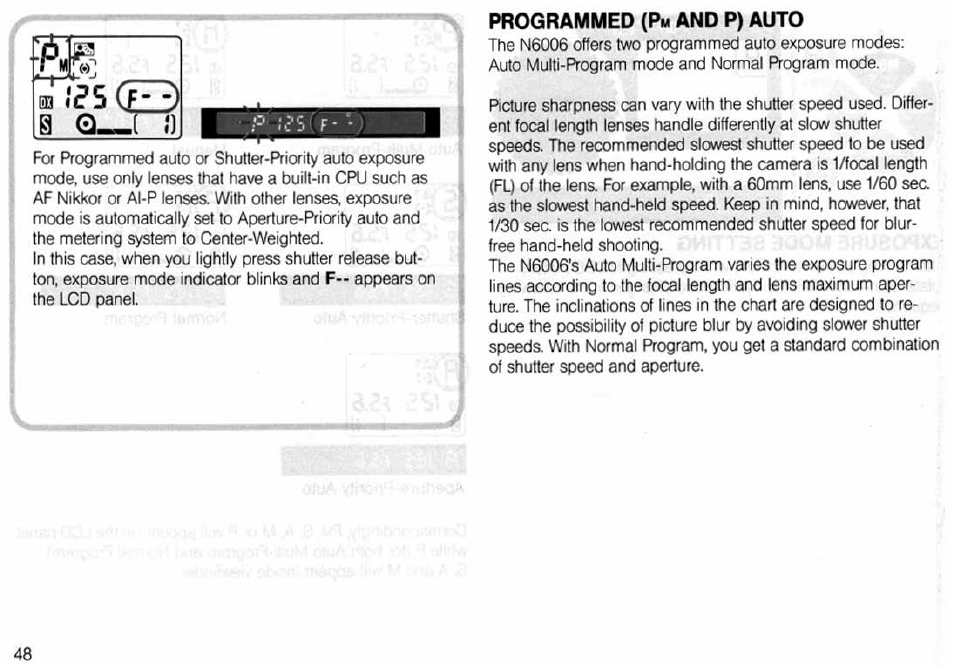 In focus-priority continuous autofocus, In focus-priority single autofocus | Nikon N6006 User Manual | Page 48 / 169