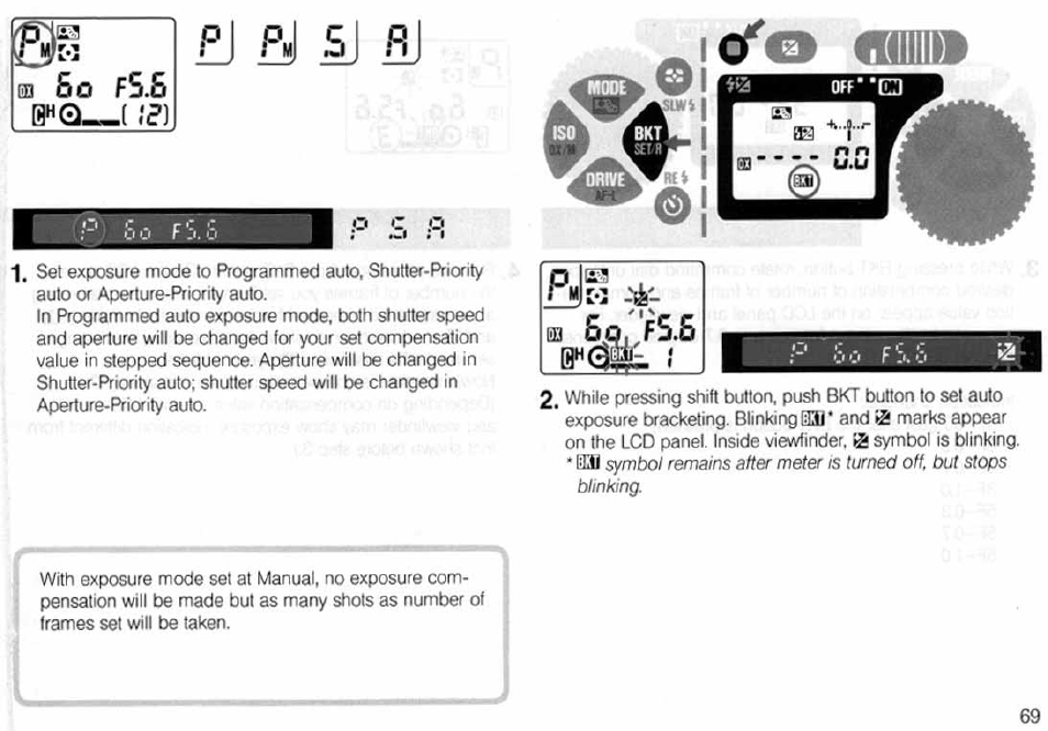 Exposure mode | Nikon N6006 User Manual | Page 69 / 169