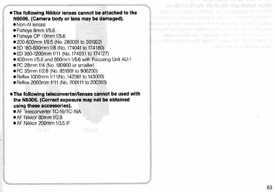 Nikon N6006 User Manual | Page 83 / 169