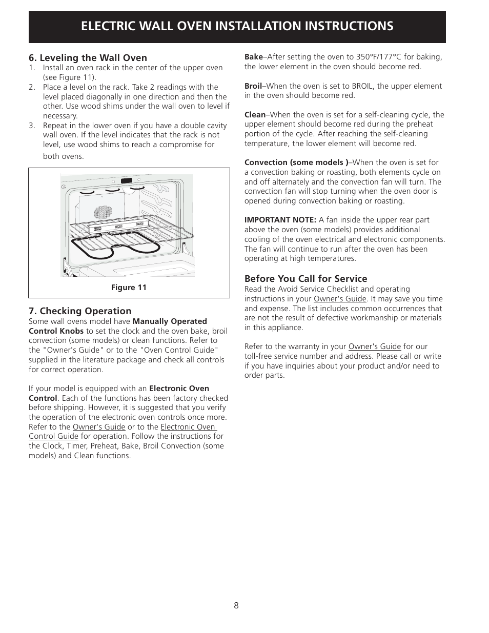 Electric wall oven installation instructions | FRIGIDAIRE FEB24S5AS User Manual | Page 8 / 24