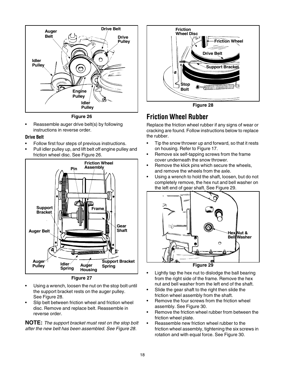 Friction wheel rubber | MTD 642E User Manual | Page 18 / 32