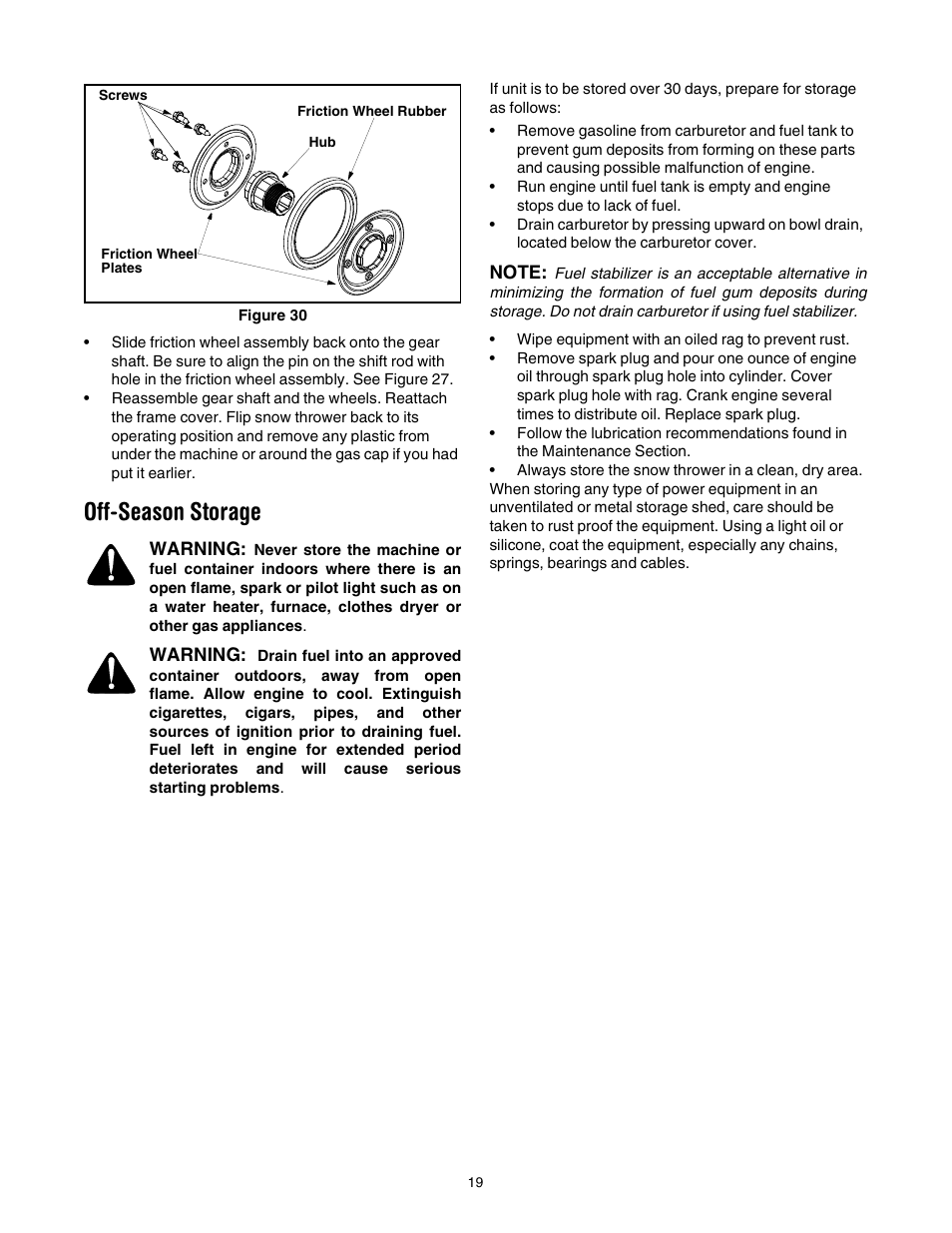 Off-season storage | MTD 642E User Manual | Page 19 / 32