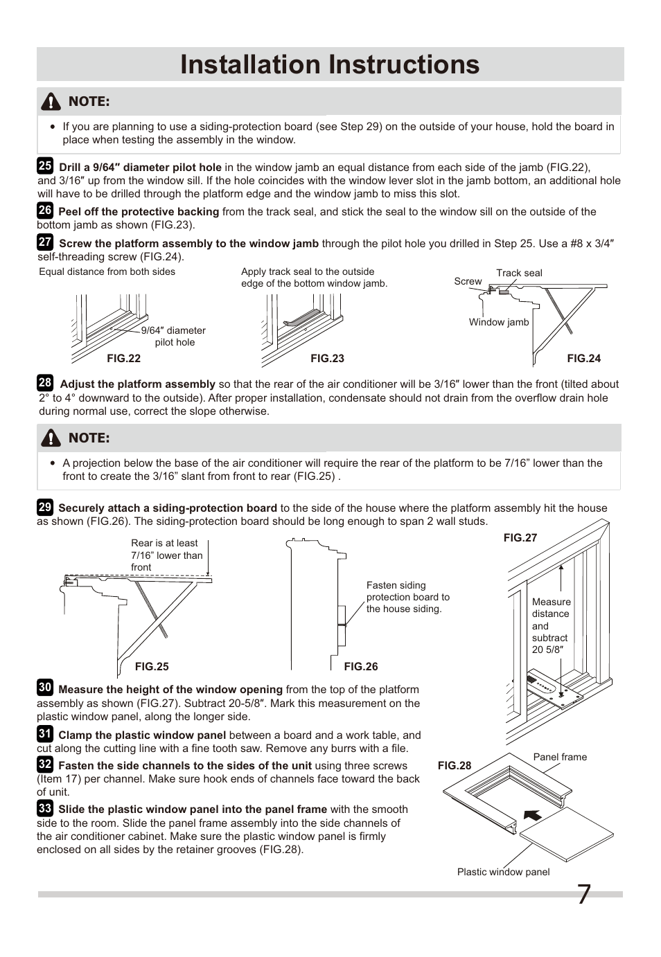 7installation instructions | FRIGIDAIRE FFRS1022Q1 User Manual | Page 7 / 8